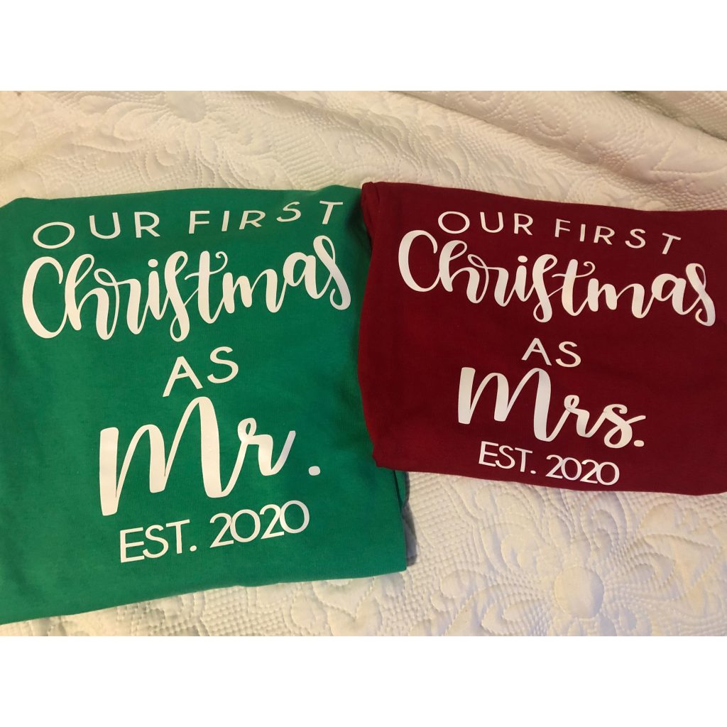 First Christmas as Mr. & Mrs t-shirt set