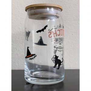Witch's brew glass beer can