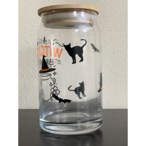 Witch's brew glass beer can